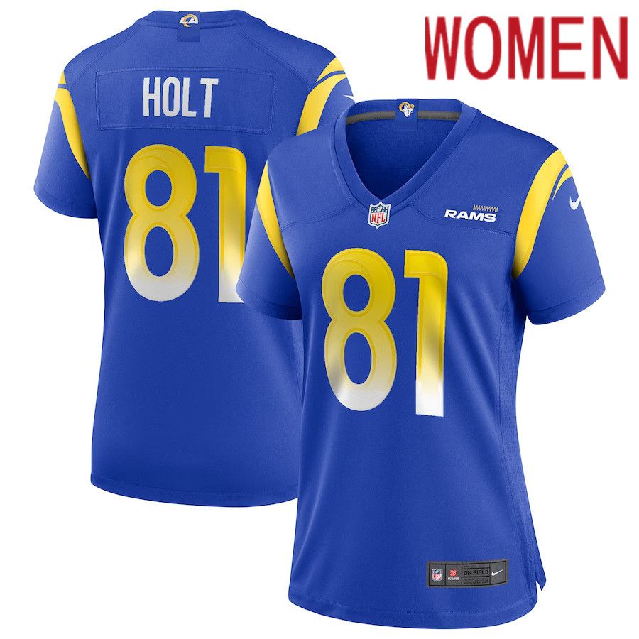 Women Los Angeles Rams 81 Torry Holt Nike Royal Game Retired Player NFL Jersey